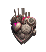 3D Heart Machine Transparent Background PNG Image Ai Generative