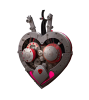 3d corazón máquina transparente antecedentes png imagen ai generativo