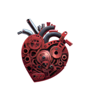 3D Heart Machine Transparent Background PNG Image Ai Generative