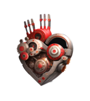 3D Heart Machine Transparent Background PNG Image Ai Generative