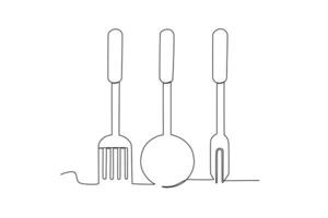 A set of cooking utensils vector