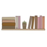 rangée de livres sur pendaison étagère illustration png