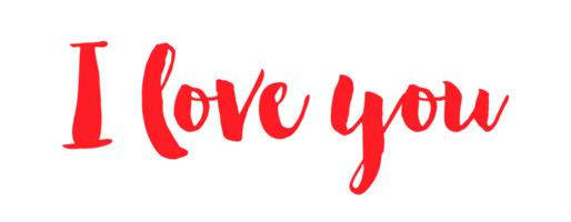 I Love you, Digital text on transparent background png