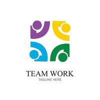 equipo trabajo logo diseñar, juntos. moderno social red equipo logo diseño vector