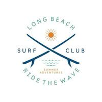 Surfboard Vintage Logo Template. vector