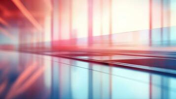 Abstract blurred background office. Defocused architecture blurred motion abstract background. Generative AI photo