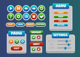 Full Vector Game UI Package with Button, Menu board, and More