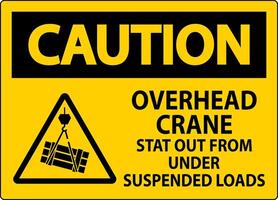 Caution Sign, Overhead Crane Suspended Loads vector