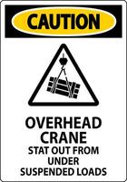 Caution Sign, Overhead Crane Suspended Loads vector