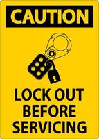 Caution Sign, Lock Out Before Servicing vector