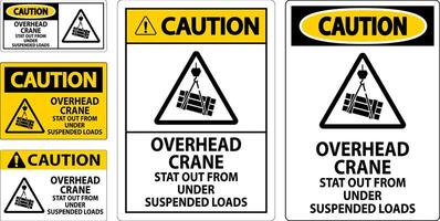 Caution Sign, Overhead Crane Suspended Loads vector