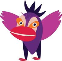 Quirky cartoon bird. Illustration in modern childish style vector