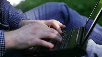 Detail of hands and keyboard video