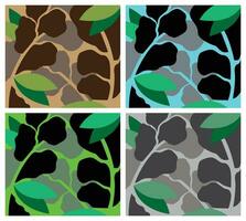 abstract animal print flowers vector