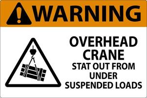 Warning Sign, Overhead Crane Suspended Loads vector