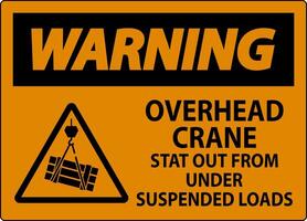 Warning Sign, Overhead Crane Suspended Loads vector