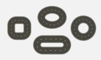camino formas cuadrado, círculo, oval, rectángulo la carretera forma. vector