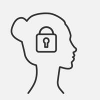 Password security. Woman personal key. Female Profile account. Identity, confirmation. Vector