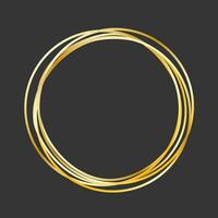 Golden ring, vip shine design. Bright effect circle element. Vector illustration on black background