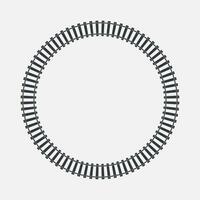 Subway track round shape. Railway travel. Vector