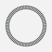 Subway track round shape. Railway travel. Vector