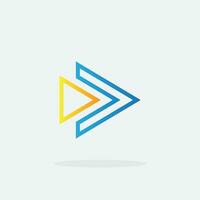 Play button for media app logo. Streaming service app Logotype. Multimedia player icon design element for Music and movie start sign, audio and video editor logo vector