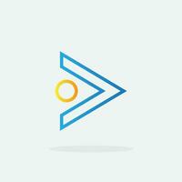 Play button for media app logo. Streaming service app Logotype. Multimedia player icon design element for Music and movie start sign, audio and video editor logo vector