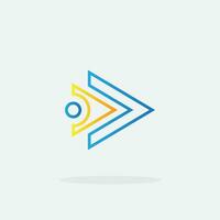 Play button for media app logo. Streaming service app Logotype. Multimedia player icon design element for Music and movie start sign, audio and video editor logo vector