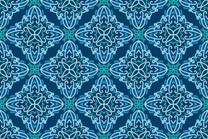 oriental pattern. blue background with Arabic ornament. Pattern, background and wallpaper for your design. Textile ornament. Vector illustration.