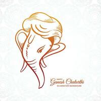 Lord ganesh chaturthi indian festival card background vector