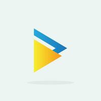 Play button for media app logo. Streaming service app Logotype. Multimedia player icon design element for Music and movie start sign, audio and video editor logo vector