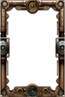 Steam punk Border Frame PNG Transparent Background Ai Generative