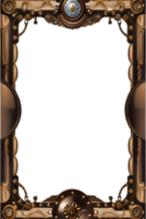 Steam punk Border Frame PNG Transparent Background Ai Generative