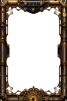 Steam punk Border Frame PNG Transparent Background Ai Generative