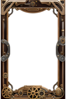 Steam punk Border Frame PNG Transparent Background Ai Generative