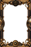 Steam punk Border Frame PNG Transparent Background Ai Generative