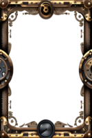 Steam punk Border Frame PNG Transparent Background Ai Generative