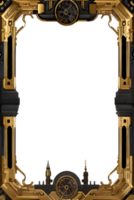 Steam punk Border Frame PNG Transparent Background Ai Generative