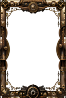 Steam punk Border Frame PNG Transparent Background Ai Generative