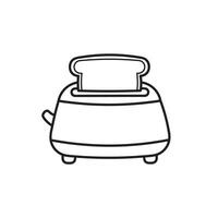 Hand drawn Kids drawing Cartoon Vector illustration toaster icon Isolated on White Background