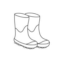 Hand drawn Kids drawing Cartoon Vector illustration boots icon Isolated on White Background