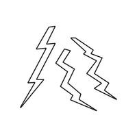 Hand drawn Kids drawing Cartoon Vector illustration lightning bolt icon Isolated on White Background