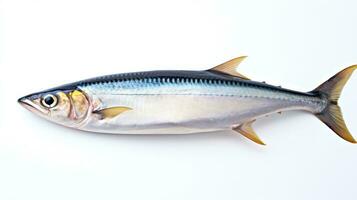 A fresh mackerel fish isolated on white background. Atlantic mackerel fish. Generative Ai photo