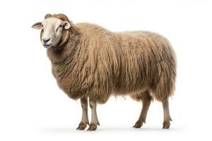 A Sheep, North country cheviot sheep breed isolated on white background. Generative AI photo