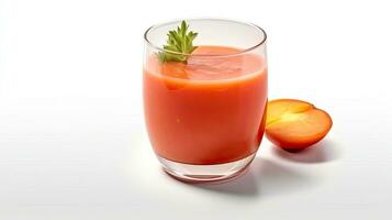 Tomato juice, Fresh tomato juice isolated on white background. Generative Ai photo