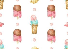 sweet pattern. Endless design with food, sweets, ice cream. Seamless pattern for textile, nursery, wall art, digital paper vector