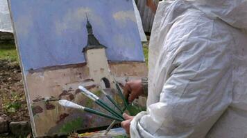 artista tintas uma cenário do Kirillo-Belozersky mosteiro video