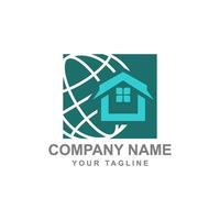 World home logo designs concept vector, globe house logo template, Design concept for real estate agencies. vector