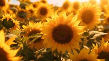 Sunflower field. Sunflower natural background photo