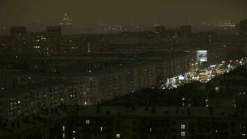 Night Moscow time lapse video